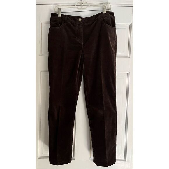 Chico’s Pants - Chico’s Women’s 1.5 Chocolate Brown Cotton Sueded Straight Leg 5 Pocket Ankle Pa